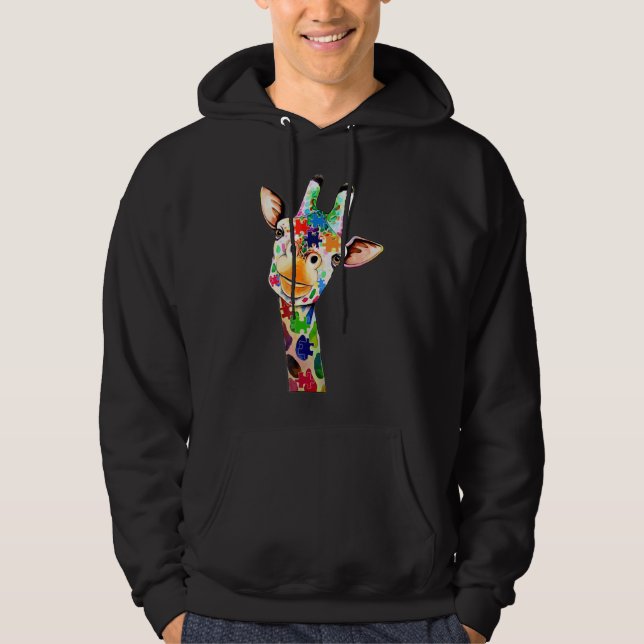 Sudadera Cute Giraffe Feliz Día Del Autismo Conciencia Y Ap (Anverso)