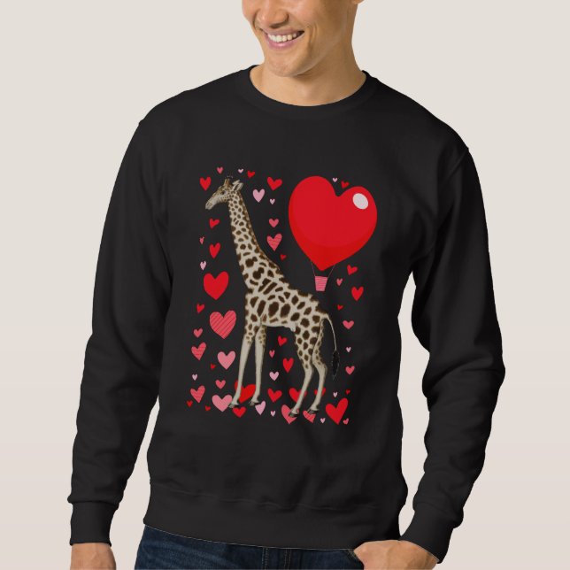 Sudadera Cute Giraffe Heart Tall Couples Valentine Zoo Anim (Anverso)