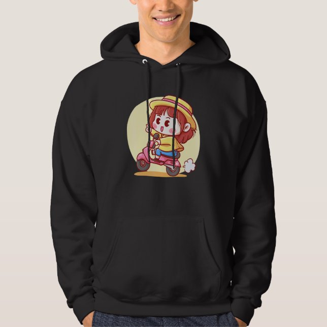 Sudadera Cute Girl On A Scooter (Anverso)