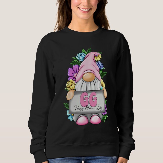Sudadera Cute Gnome GG Happy Mothers Day Flower For Mom Gno (Anverso)