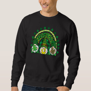 Sudadera Cute Gnomes Shamrock Leopard Plaid Rainbow St Patr