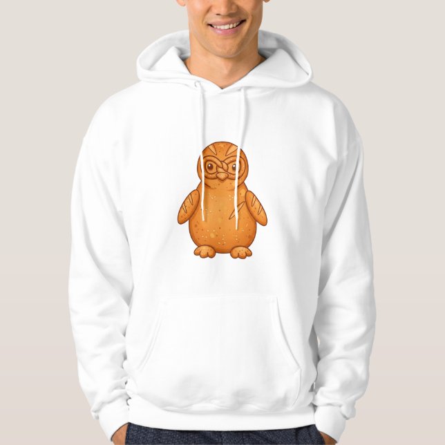 Sudadera Cute Golden Bread Owl Mascot Illustration (Anverso)