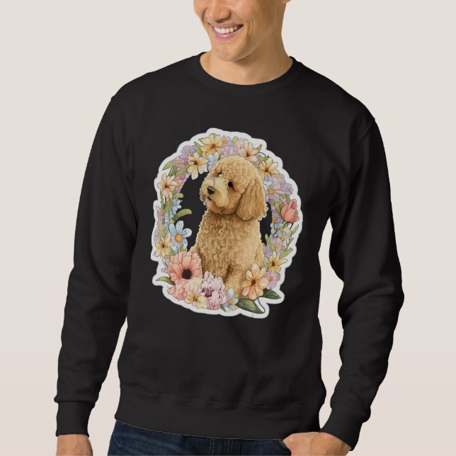 Sudadera Cute Golden Doodle Flower summer Floral Goldendood (Anverso)