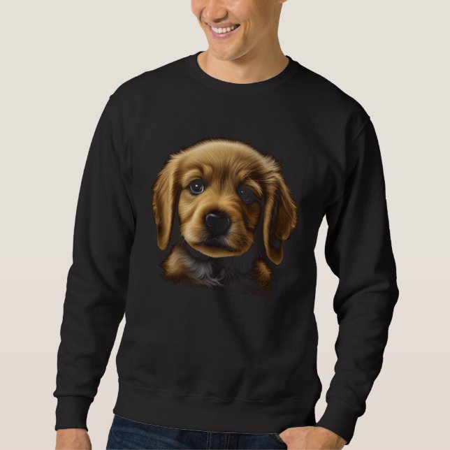 Sudadera Cute Golden Retriever Puppy Graphic for Men Women  (Anverso)