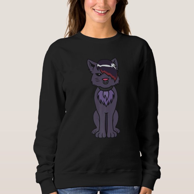 Sudadera Cute Gothic Cat Present Idea For Goth Dark Cat (Anverso)