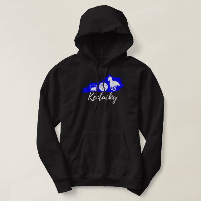 Sudadera Cute gráfico Borbón Caballo de Baloncesto Kentucky (Diseño del anverso)
