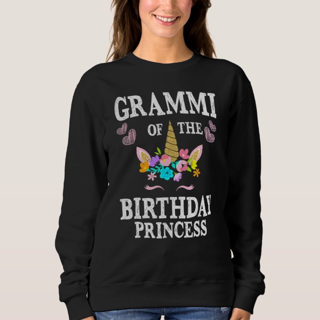 Sudadera Cute Grammi De La Princesa De Cumpleaños Unicorn M (Anverso)