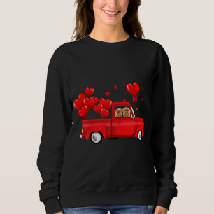 Sudadera Cute Griffon Brussels Riding Red Truck Love Valent