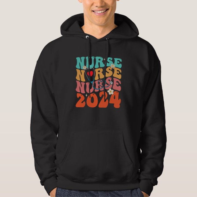 Sudadera Cute Groovy Stethoscope Nurse Life Nursing Nurse W (Anverso)