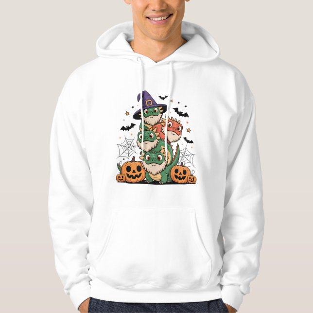Sudadera Cute Halloween con barba Dragones Stack (Anverso)