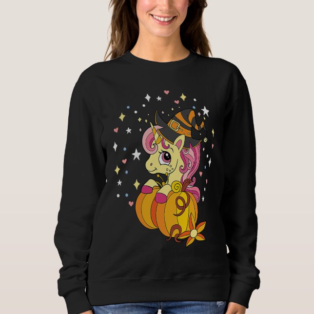 Sudadera Cute Halloween Costume Witchy Unicorn Halloween (Anverso)