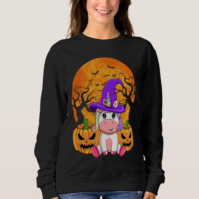 Sudadera Cute Halloween Witchy Unicorn Halloween Custome (Anverso)