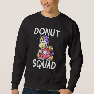 Sudadera Cute hambre de unicornio comiendo donut brilla de