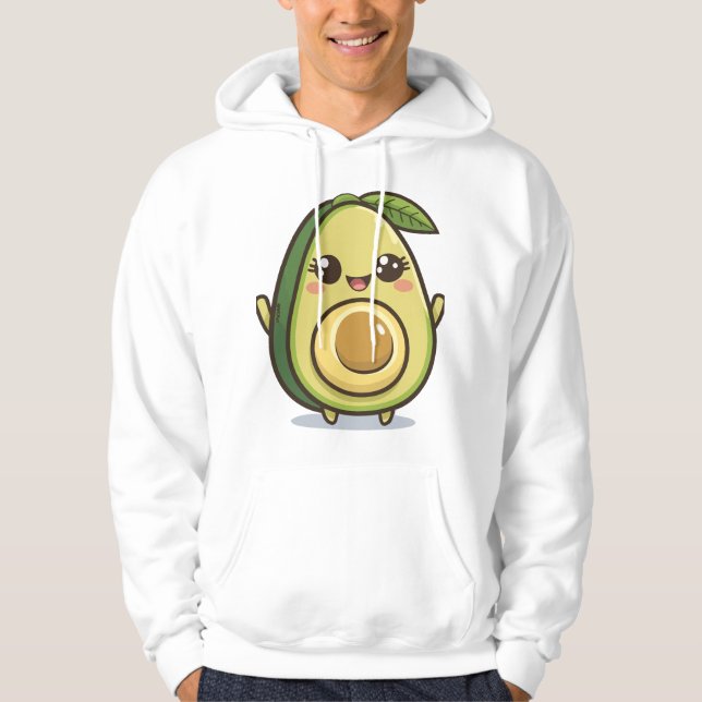 Sudadera Cute Happy Aguacate - Diseño Gráfico Kawaii (Anverso)