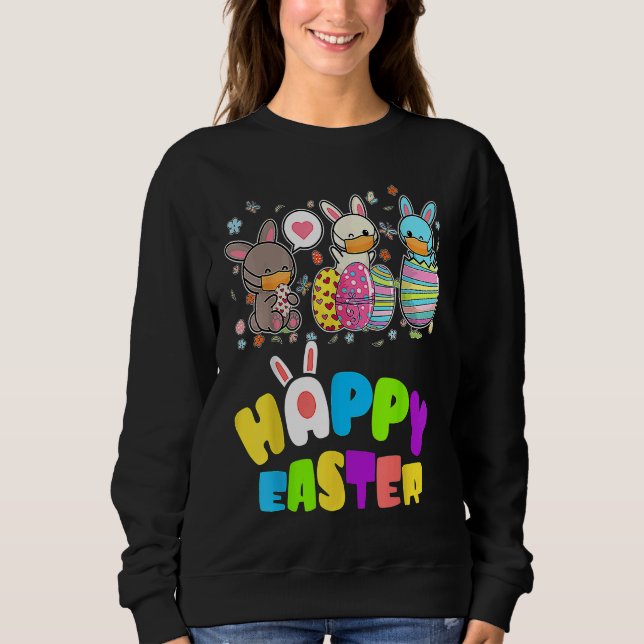 Sudadera Cute   Happy Easter Eggs Quarantine Bunnies (Anverso)