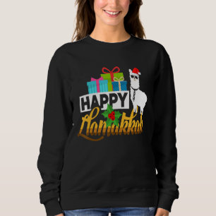 Sudadera Cute Happy Llamakkah Alpaca Llama Hanukkah Costum