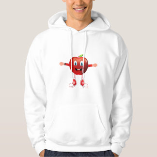 Sudadera Cute Happy Red Apple Cartoon Character Hoodie