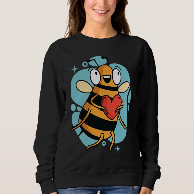 Sudadera Cute Heart Bee Beekeeper Valentine's Day (Anverso)