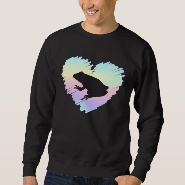 Sudadera Cute Heart Frog  I Love Frogs Toad Rainbow Hunter  (Anverso)