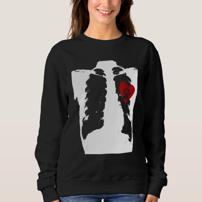 Sudadera Cute Heart Paw Print Design for Dog Lovers  Puppy  (Anverso)