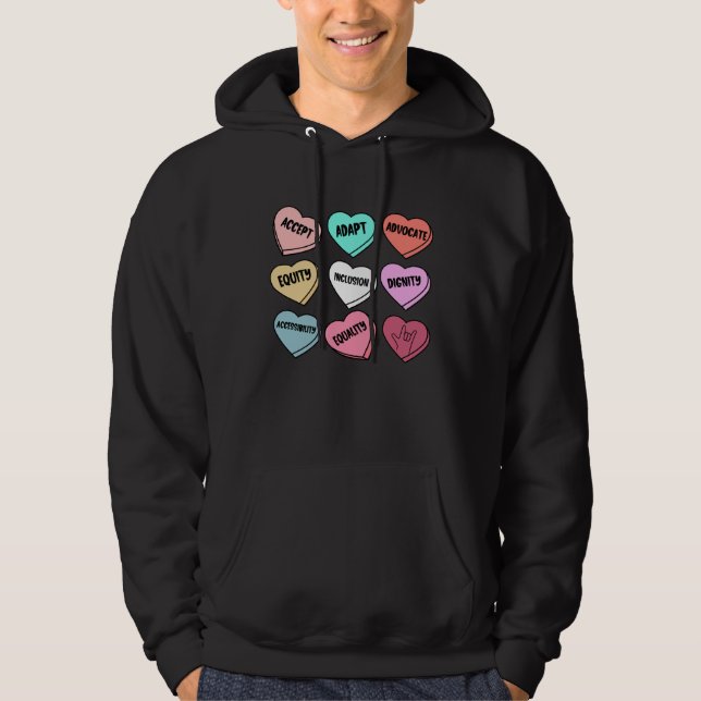 Sudadera Cute Heart Valentines Day Love Special Education T (Anverso)
