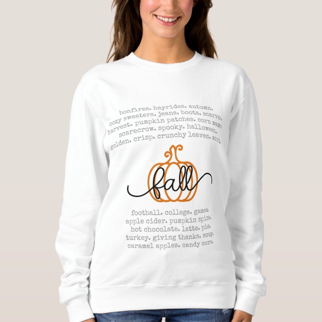 Sudadera Cute Hello Fall Definition Wormpkin Autumn (Anverso)