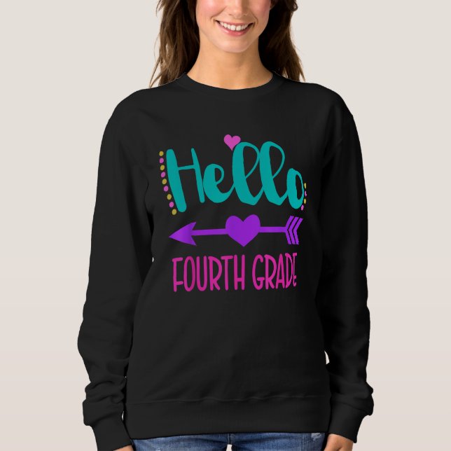Sudadera Cute Hello Fourth Grade 4th Grade Back To School G (Anverso)