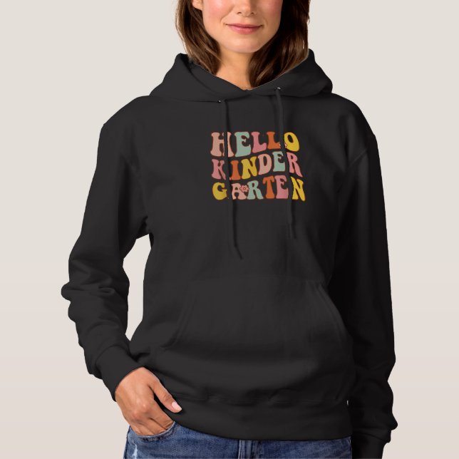 Sudadera Cute Hello Kindergarten Groovy First Day Of School (Anverso)