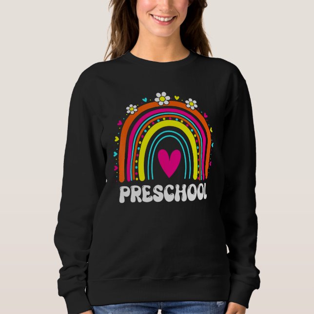 Sudadera Cute Hello Preschool Rainbow Back To School Teache (Anverso)