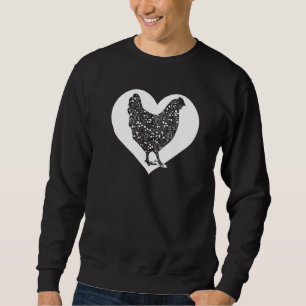 Sudadera Cute Hen que ama a los pollos Guay White Heart Vin
