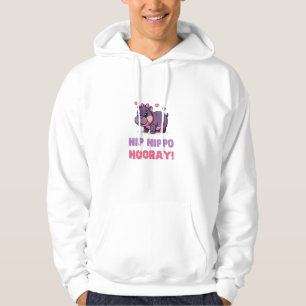 Sudadera Cute HIP HIPPO HOORAY MOO DENG Personalizado Anima