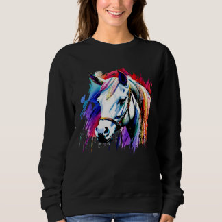 Sudadera Cute Horse Colorful rainbow colored for equestrian