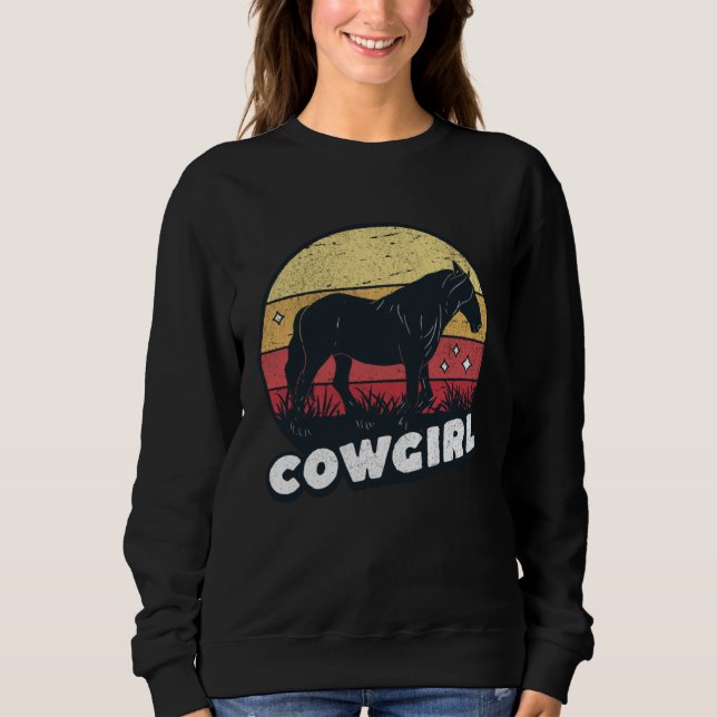 Sudadera Cute Horse Cowgirl Western Horse Rider Trail Barre (Anverso)