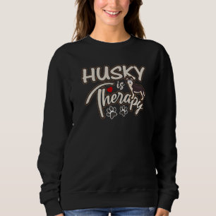 Sudadera Cute Husky Es Terapia Perro Perro Mamá Gráfico