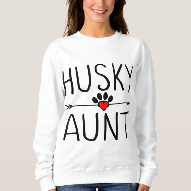 Sudadera Cute Husky Tía Regalo Gracioso Perro Amor Tía Tía (Anverso)