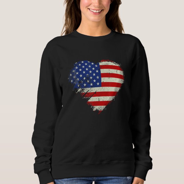 Sudadera Cute Independence Free Day July 4th American Flag  (Anverso)