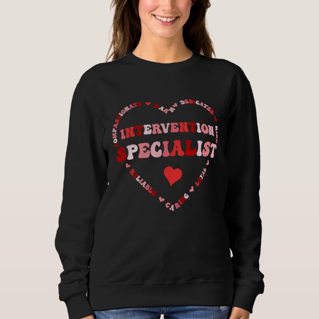 Sudadera Cute Intervention Specialist Valentines Day Heart (Anverso)