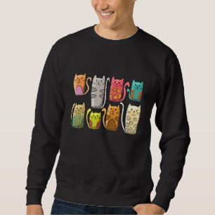 Sudadera Cute inusual gatos arte gráfico de moda de la fami