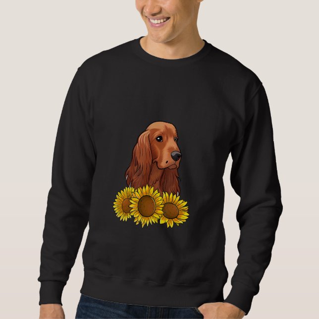 Sudadera Cute Irish Setter  Dog Flower Sunflower (Anverso)
