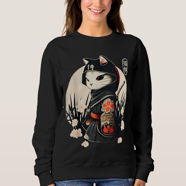 Sudadera Cute Japanese-style Ninja Cat (Anverso)