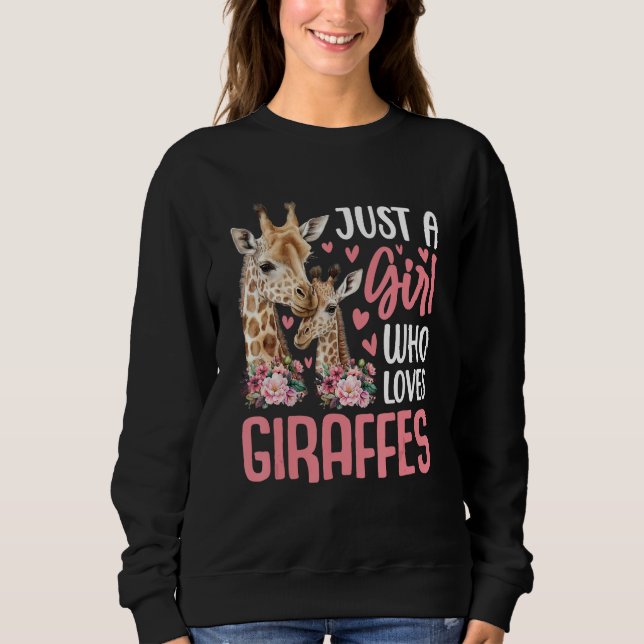 Sudadera Cute Just A Girl Who Loves Giraffes Giraffe Animal (Anverso)
