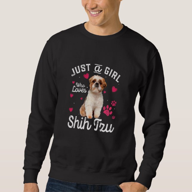 Sudadera Cute Just A Girl Who Loves Shih Tzu Dog (Anverso)