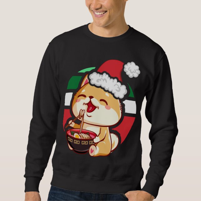 Sudadera Cute Kawaii Anime Shiba Inu Perro comiendo a Ramen (Anverso)