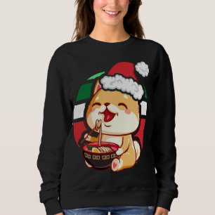 Sudadera Cute Kawaii Anime Shiba Inu Perro comiendo a Ramen