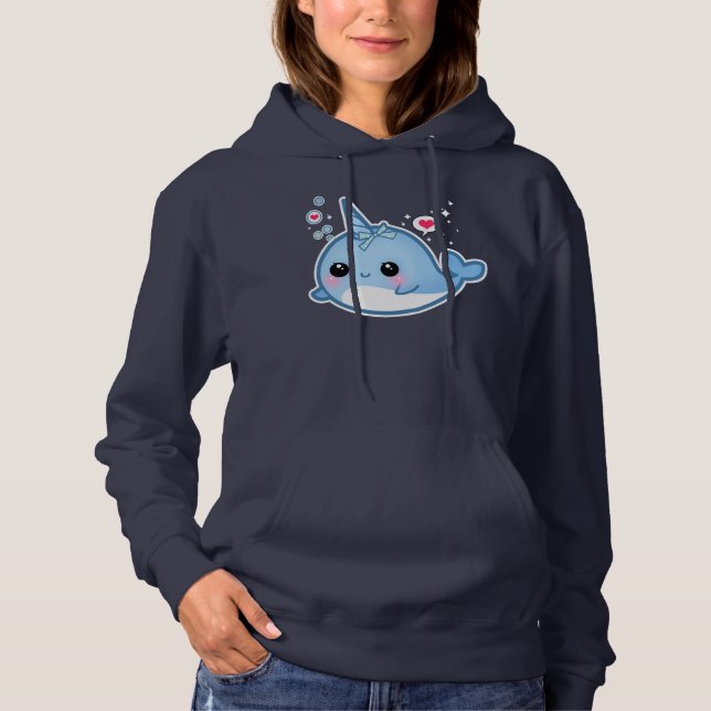 Sudadera Cute kawaii baby narwhal (Anverso)