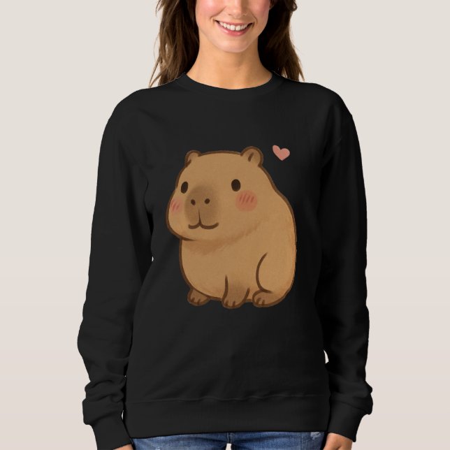 Sudadera Cute Kawaii Capybara Adorable Animal, Lover Chibi  (Anverso)