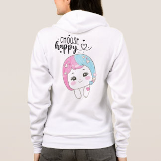 Sudadera Cute Kawaii “Choose Happy” – Adorable Posi