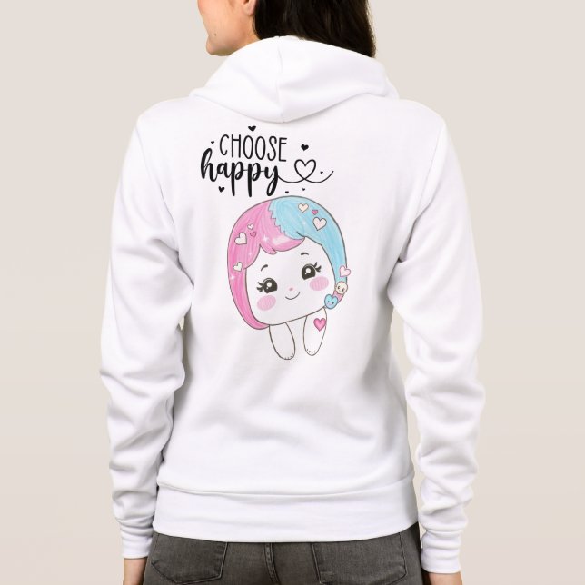 Sudadera Cute Kawaii “Choose Happy”  – Adorable Posi (Reverso)