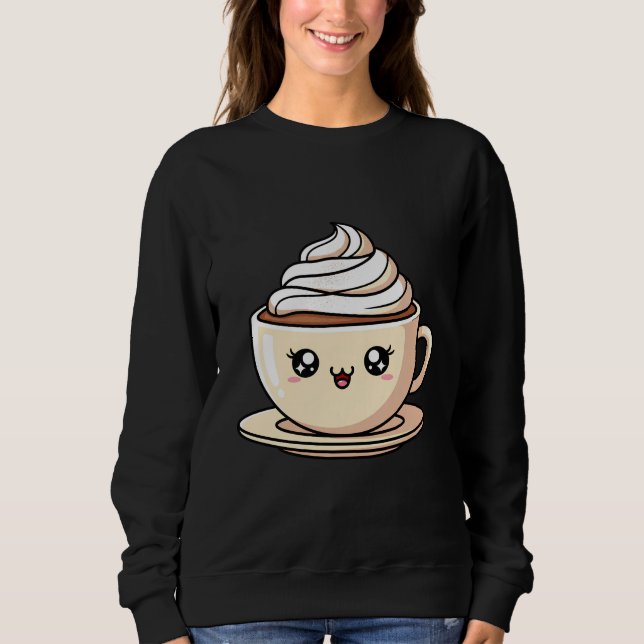 Sudadera Cute Kawaii Coffee Cup Illustration (Anverso)