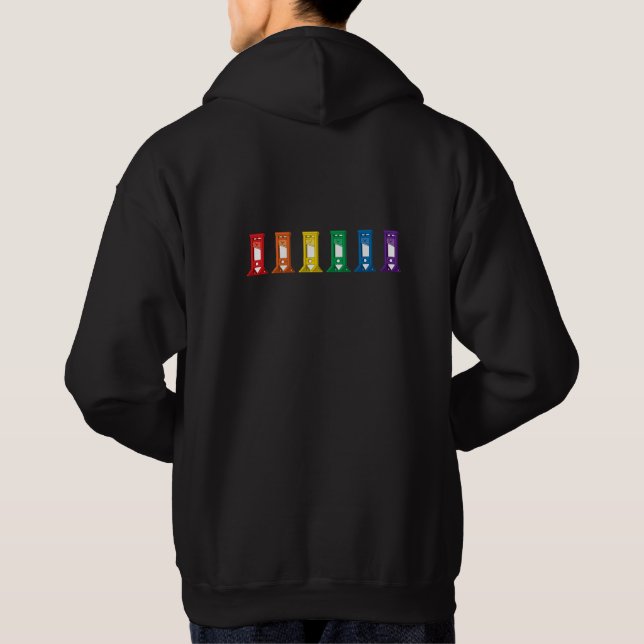 Sudadera Cute Kawaii Rainbow Guillotine Orgullo Negro Hoodi (Reverso)